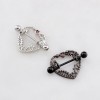 METALLIC HEART-SHAPED FRAMEWORK 316L SURGICAL STEEL NIPPLE RING